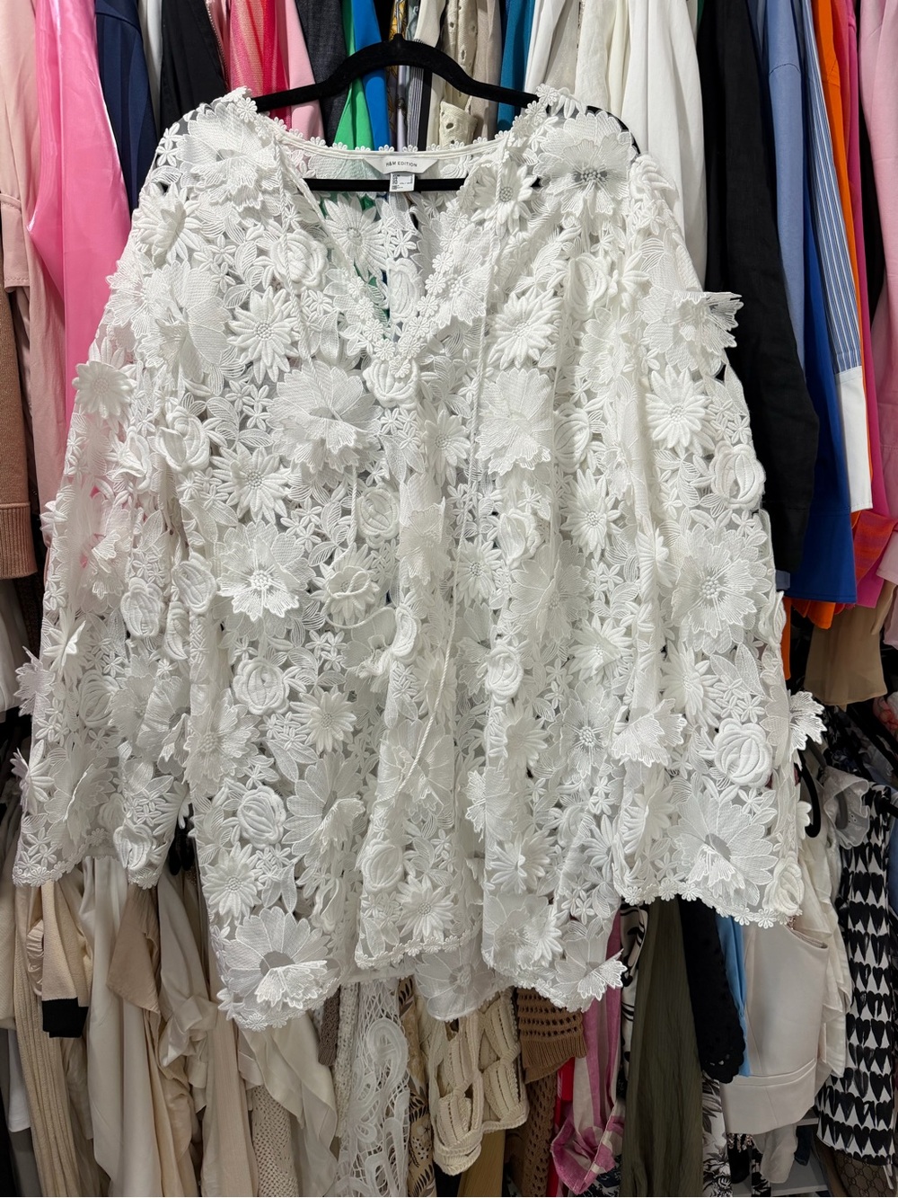 H&M White Floral Lace Mini Dress